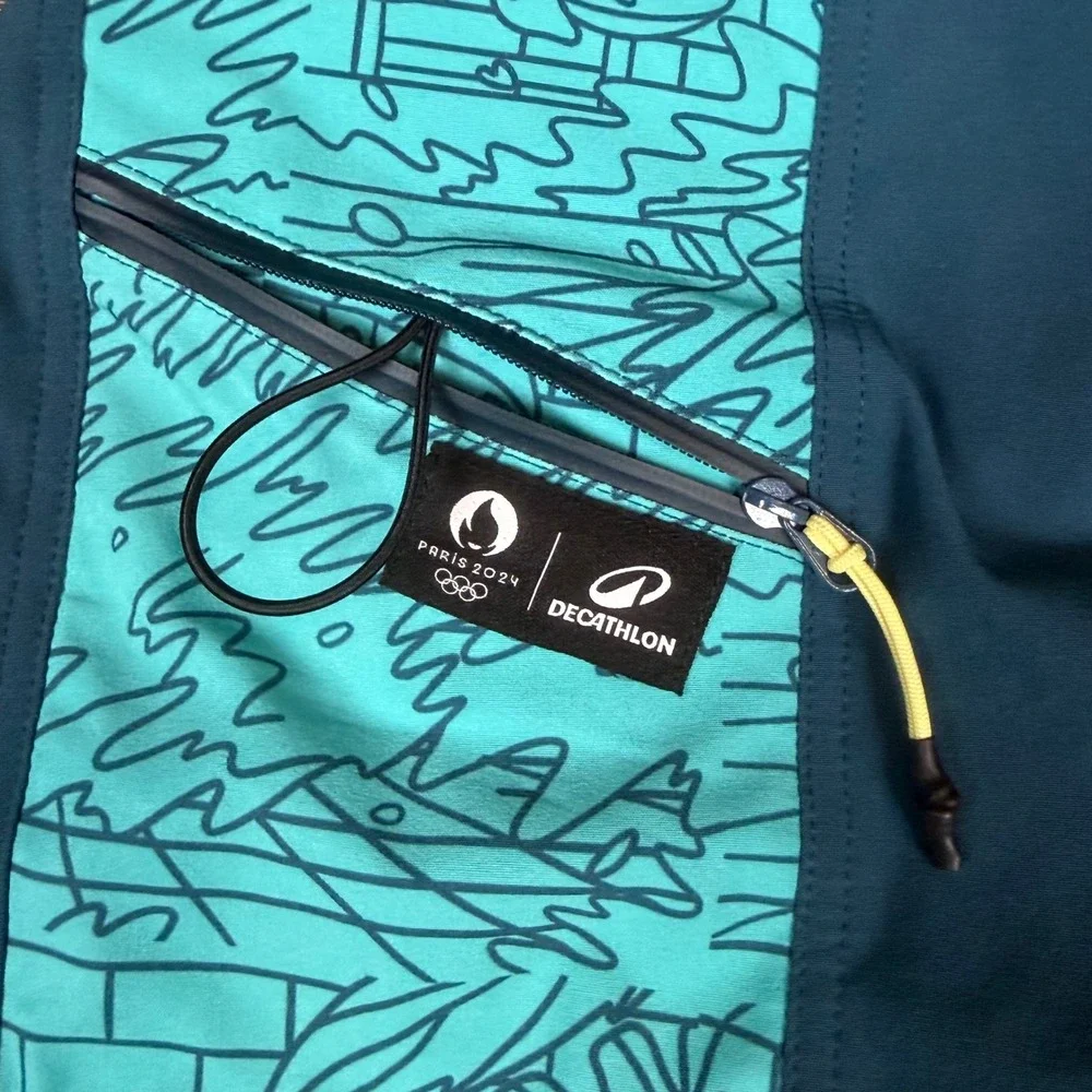 Decathlon Paris 2024 Olympic Boardshorts Turquoise Blue 32 Mens Swim Trunks SEO